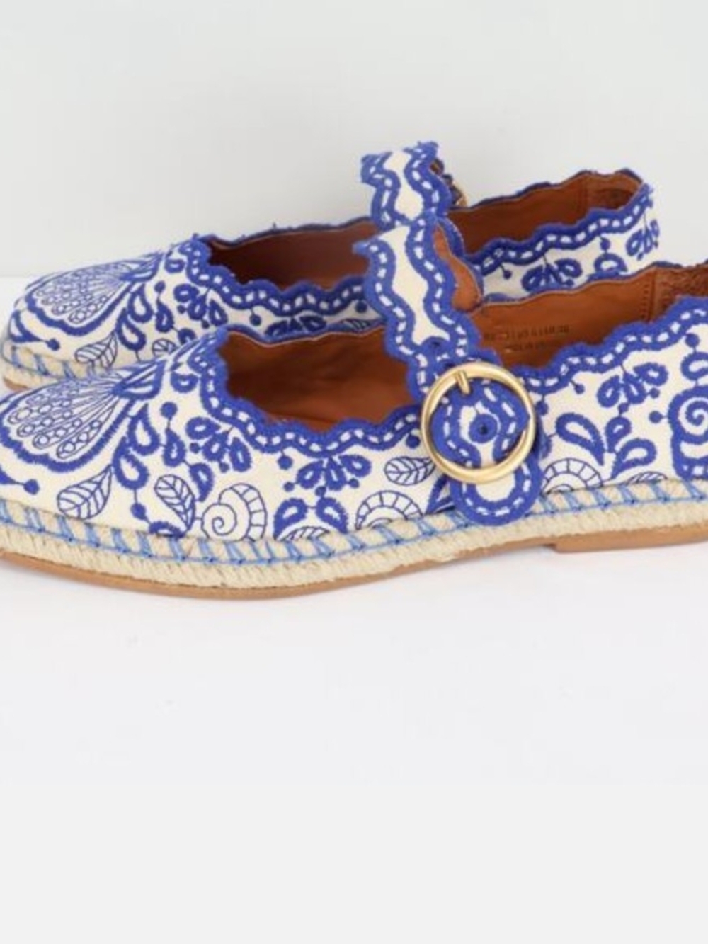 Farm Rio Embroidered Mary Jane Espadrilles Fits 5-5.5 - Picture 2 of 6